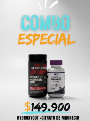 Combo Especial: Hydroxycut Hardcore Elite + Citrato de Magnesio 500 mg (100 cápsulas)