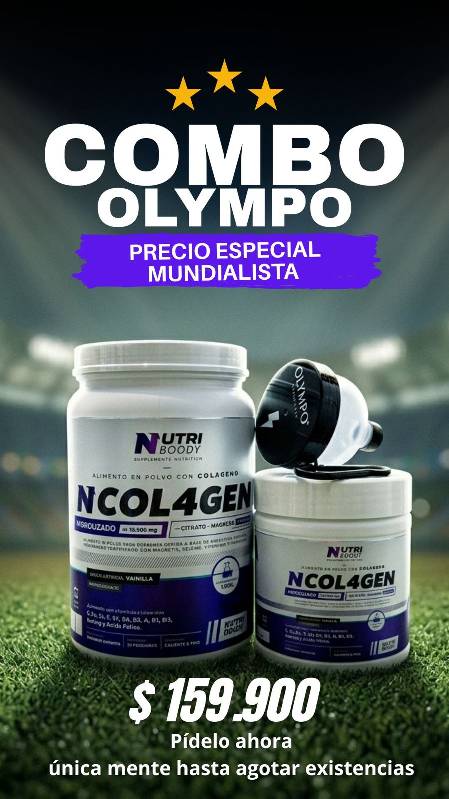 Combo Ncolagen mundialista -Colageno 1 kilo + Colageno 300g