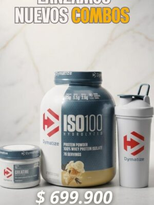 Combo Dymatize ISO100 + Creatina + Shaker