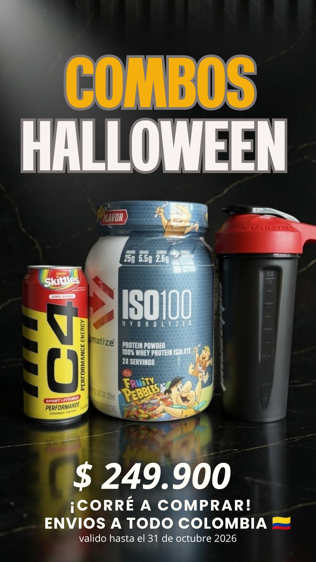 Combo Halloween ISO100 1.3 lb + Energizante C4 + Shaker