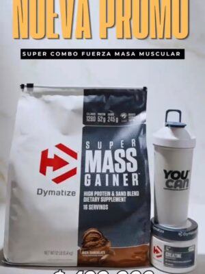 Súper Combo Dymatize Super Mass Gainer + Creatina + Shaker